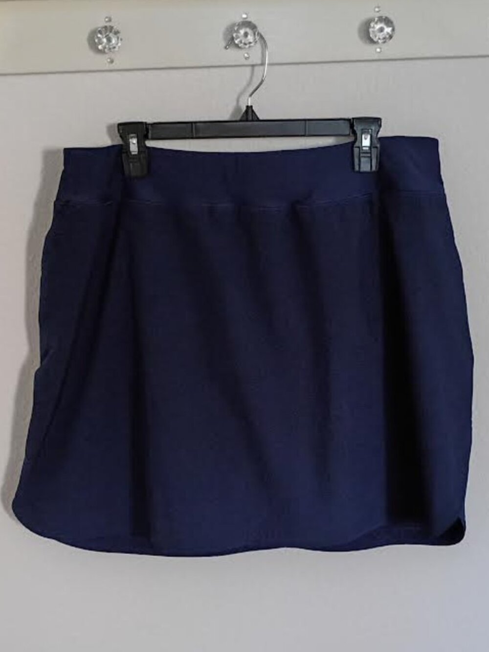 LANDS' END WOMEN'S SKORT NAVY BLUE ELASTIC WAIST POLESTER SPANDEX SIZE 18W